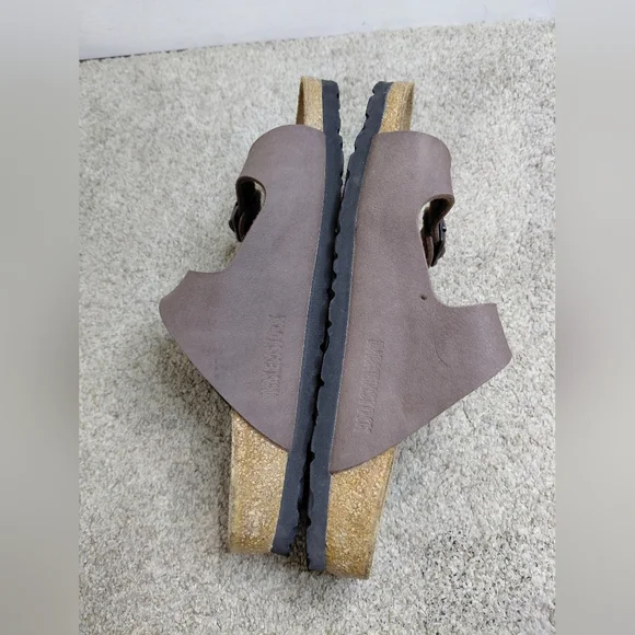 Birkenstock Women Size 37/6 Us Narrow Brown Sandals with Buckle Detail - Picture 5 of 10